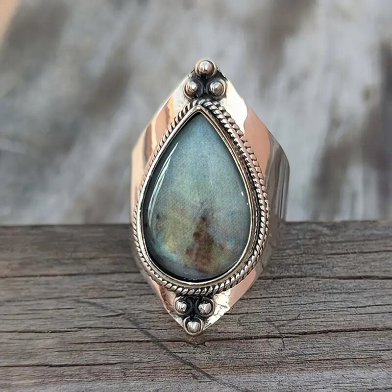 Ethnic Fashion Design - Huitan Vintage Women Rings with Pear