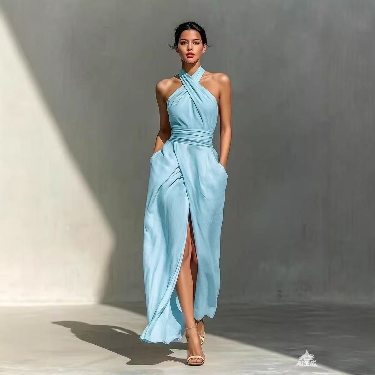 Ethnic Fashion Design - Chic Solid Front Split Boho Long