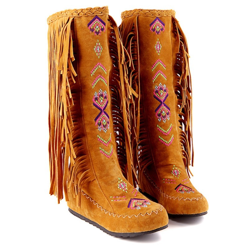 Tassel Boots Handmade Embroide - Ethnic Fashion Design 评论和价格