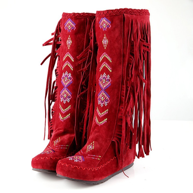 Tassel Boots Handmade Embroide - Ethnic Fashion Design 评论和价格