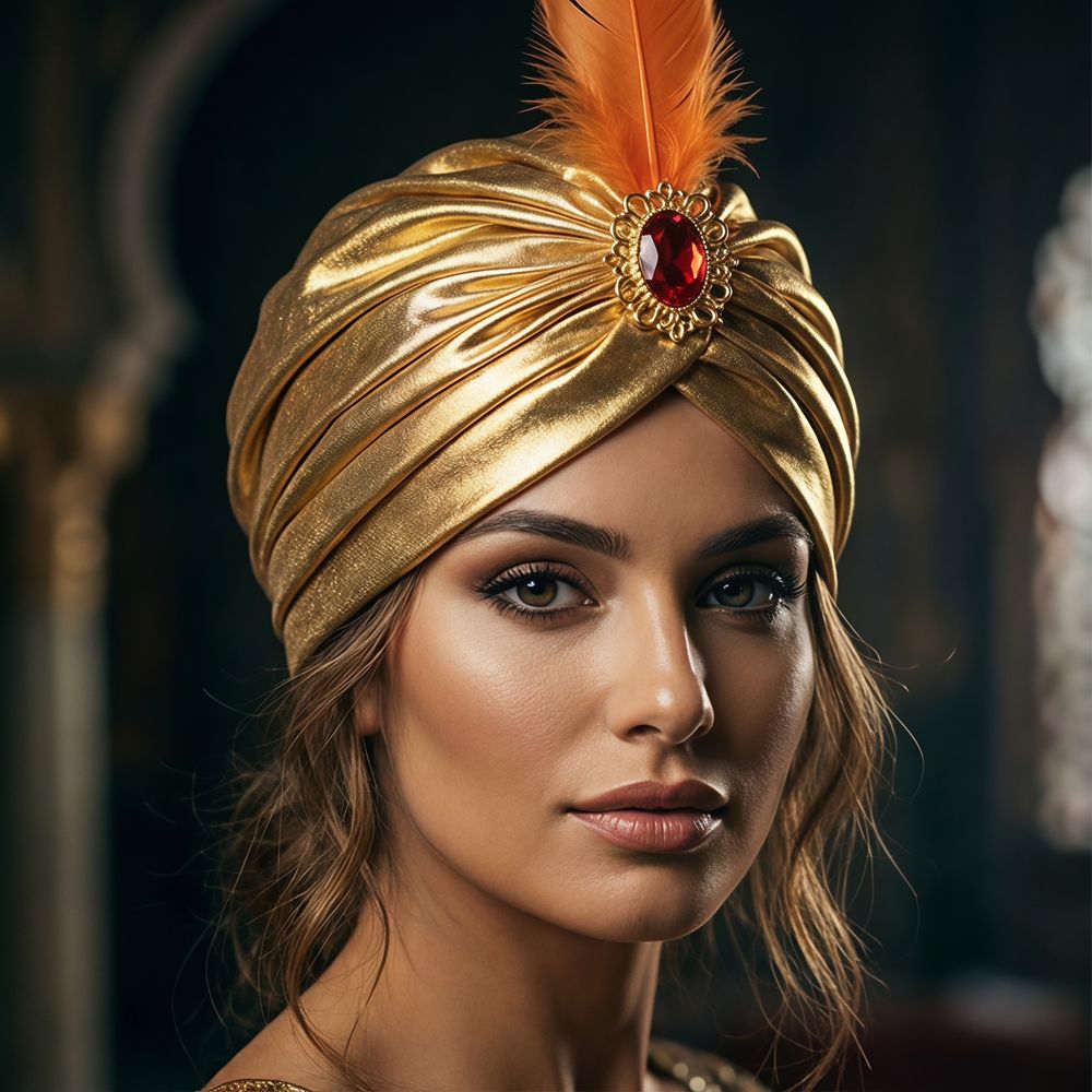 Dress Up Feather Turban Hat Ar - Ethnic Fashion India 评论和价格