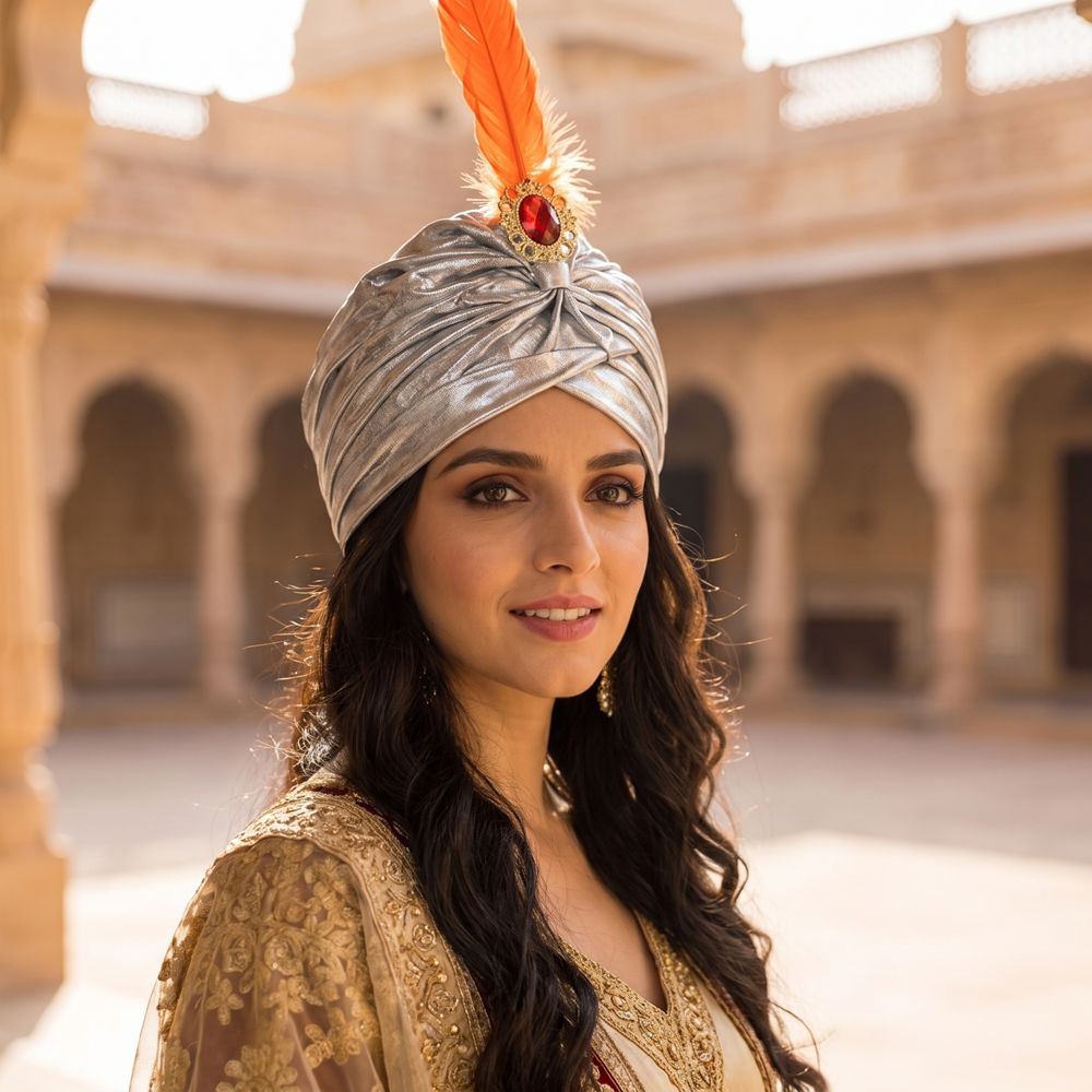 Dress Up Feather Turban Hat Ar - Ethnic Fashion India 评论和价格