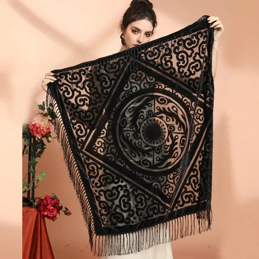 AW25 Velvet Jacquard Shawl wit - Ethnic Fashion Design 评论和价格